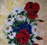 Summer bouquet paper mosaic