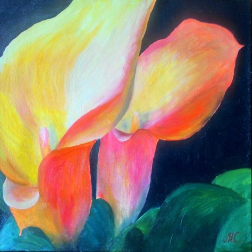 Lilies canvas, oil.