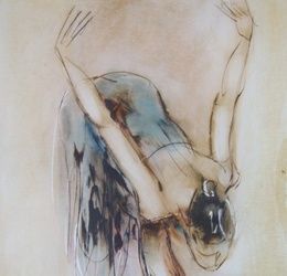 The Leaning Ballerina - oil, cardboard