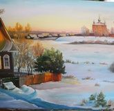 Winter dawn canvas, oil.
