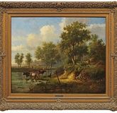 "Romantic Landscape of a Dutch Artist: Water, Shepherds, and Cows"