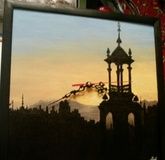 The Silhouettes of Barcelona in time - acrylic, canvas
