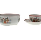 A SET OF THREE EARLY SOVIET PORCELAIN CHINOISERIE SERVICE