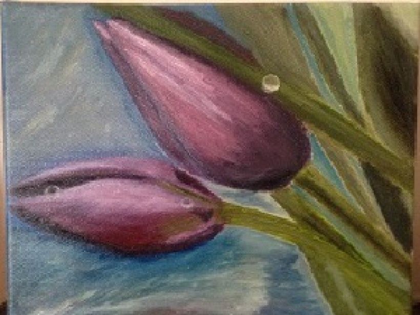Tulips oil, canvas.