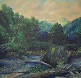 Archyz (Mountain landscape) oil, canvas on cardboard.