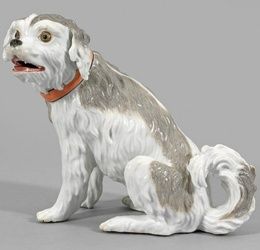 Early Meissen animal figure "Bolognese Dog"