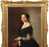 "Hip portrait of a lady with a pearl necklace: high artistic quality of Viennese portrait painting of the Biedermeier era"