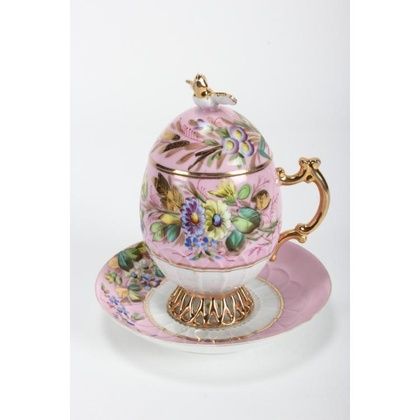 Russian Kuznetsov Porcelain Covered Easter Cup