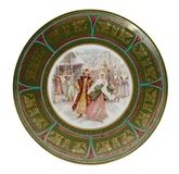 ANTIQUE RUSSIAN CABINET PORCELAIN PLATE BY KUZNETSOV