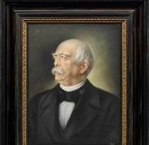 Portrait of Otto von Bismarck: Iron Chancellor and outstanding statesman.