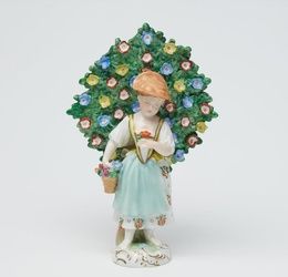 Dresden flower vendor figurine
