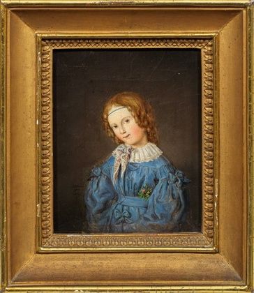 Портрет девочки в лазурно-синем платье
