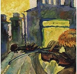 Violin player. Canvas, oil.
