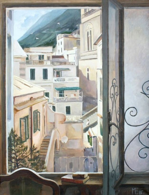 The world from my window. Amalfi. Canvas, oil.