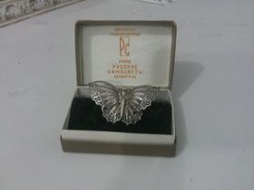 Silver Soviet brooch. Size 5*3 cm.