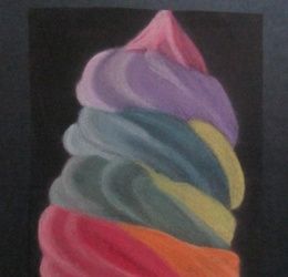 Ice cream - that's what I love! Dry pastels, paper.