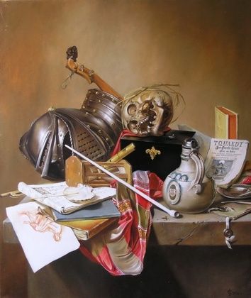 Still life with a helmet canvas/oil