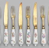 Rare baroque cutlery with floral decoration.