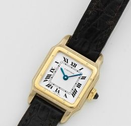 Ladies wristwatch by Cartier-"Santos Dumont" from 1979.