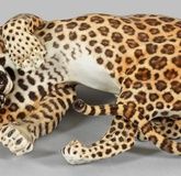 Арт-нуво фарфоровая фигура леопарда