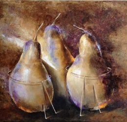 Three big pears canvas/oil done
