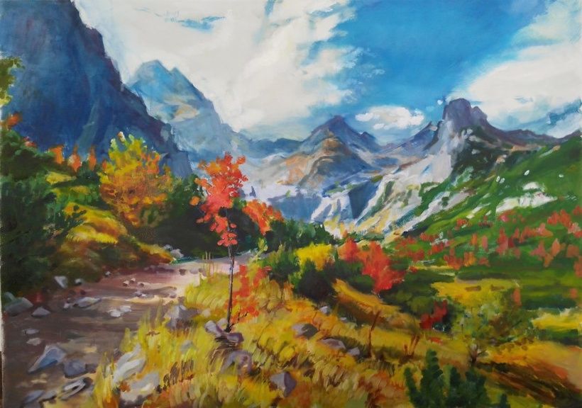 Austrian mountains oil on canvas