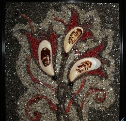 Lilies for a jester Mosaic on glass