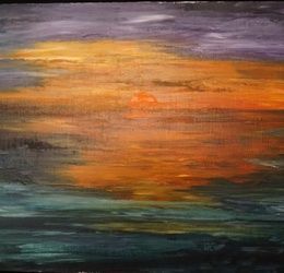Sunset, oil on canvas