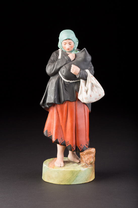 PORCELAIN FIGURINE: MOTHER WITH A NEWBORN Soviet Union, Moscow, Porcelain Manufactory