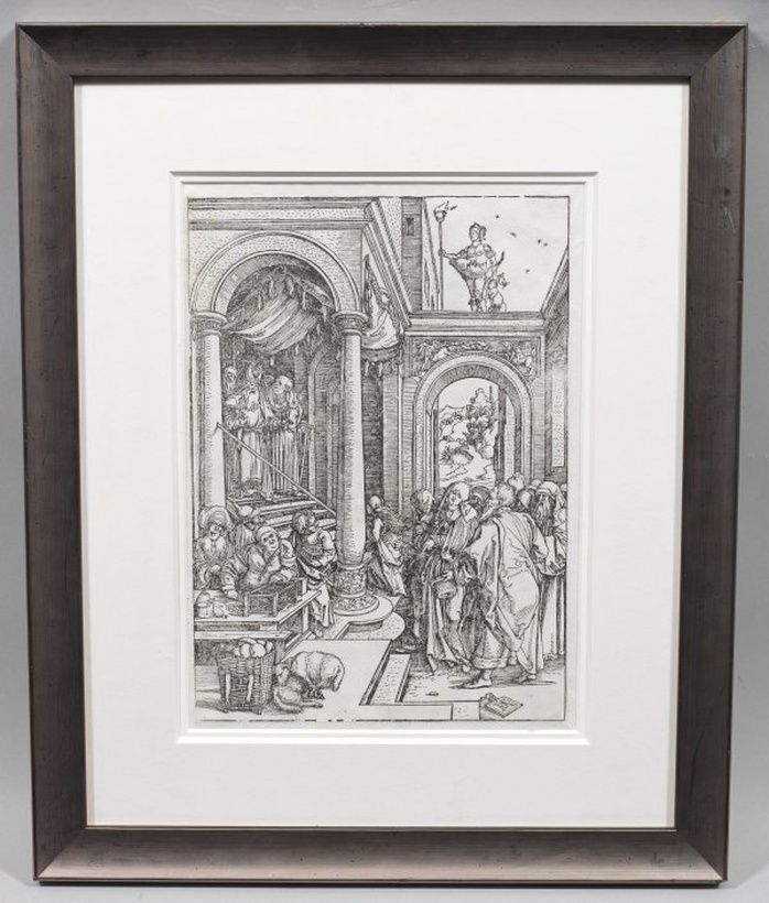"Maria's Walk in the Temple: Original Engraving from 1600"