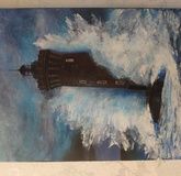Lighthouse during a storm Acrylic canvas