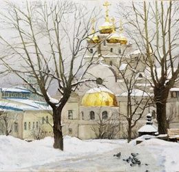 Winter in Yekaterinburg. Canvas, oil.