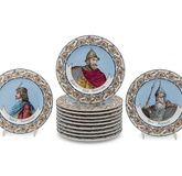 Набор русских портретных тарелок XIX века