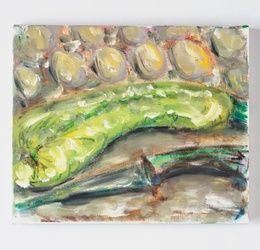 Zucchini, oil, canvas.