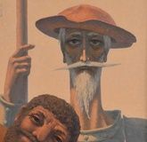 Don Quixote and Sancho Panza, oil