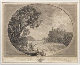Engraving on copperplate paper, 1782. The figures were carved by Francesco Bartolozzi, and the landscape was executed by Vittorio Maria Pico. Published by John Boydell in London.