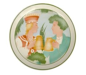 Фарфоровая тарелка Лиго с ручной росписью