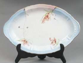 Faience serving plate "Flowers", Kuznetsov porcelain, Russia
