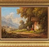 "Children at the roadside chapel: pastel tones and national costumes in the high mountains of Tyrol."