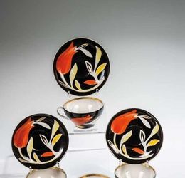 Six cups and saucers Dulevo, Dulevo porcelain manufactory, 1991.