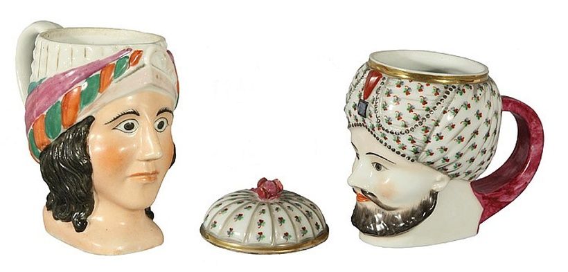 Фарфоровые чашки-головки из России