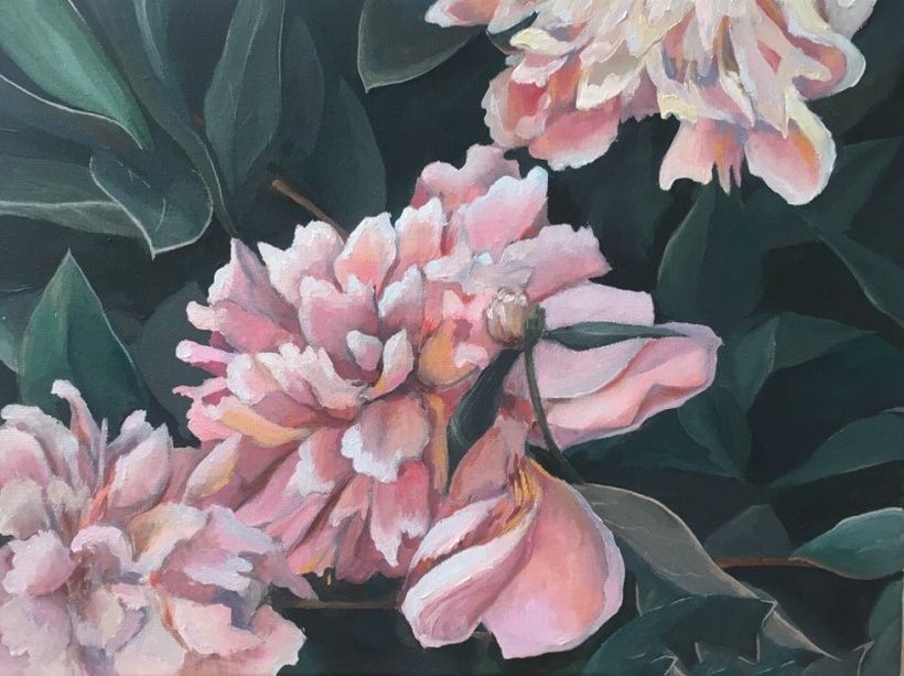 Peonies Oil, canvas on a stretcher