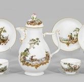 Hunting-themed Meissen coffee set