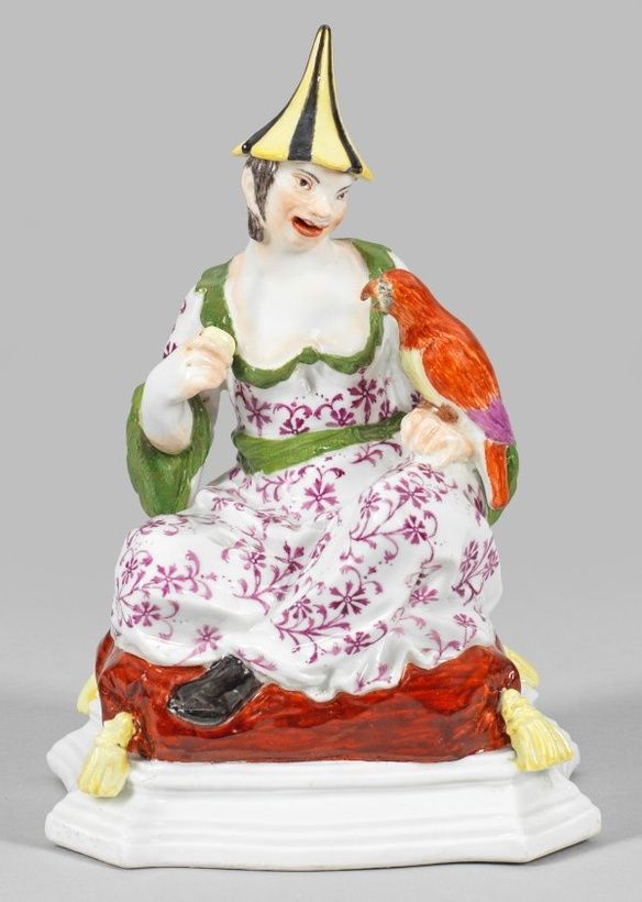 Мейсенская пагода "Китайская женщина с попугаем"