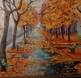 Autumn park oil on canvas.