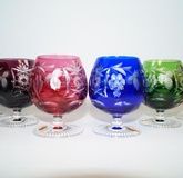 Glasses tumblers, snifters, and brandy glasses 6 pieces cut crystal.