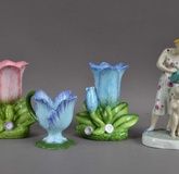 Three pieces of Moyses Stevens floral ceramics,