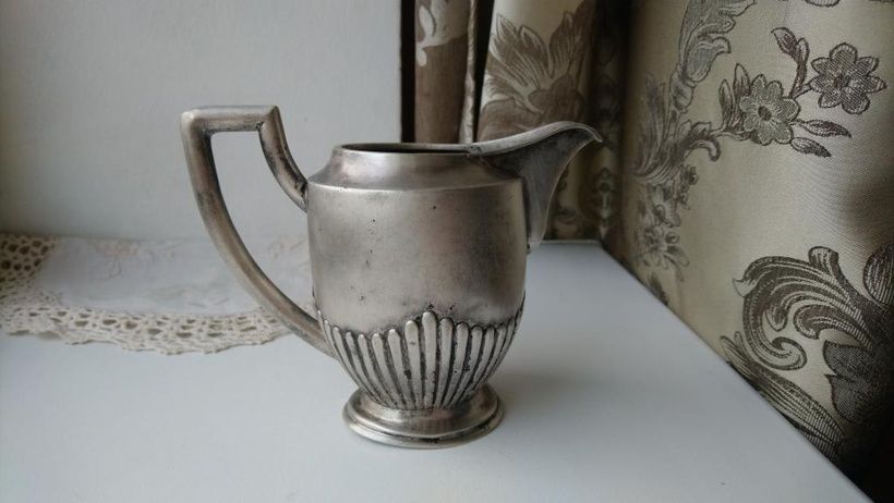 Старинный серебряный сливочник молочник серебро 800 Германия 1910