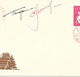 Конверт с личным автографом Юрия Гагарина и Алексея Леонова с кремлем XV съезд ВЛКСМ 17 МАЯ 1966