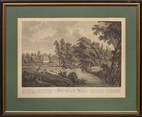 "Сад Гете в Веймаре": оригинальное название медной гравюры/бумага, около 1810 года